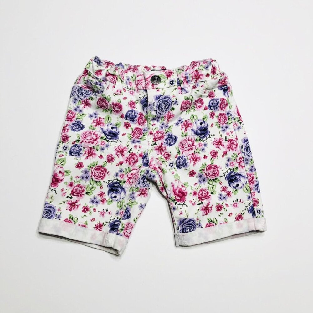 TRACTOR Floral Denim Shorts {6}